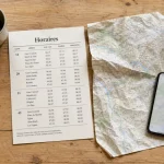 Ambiance et style vichy : horaires maison sur table