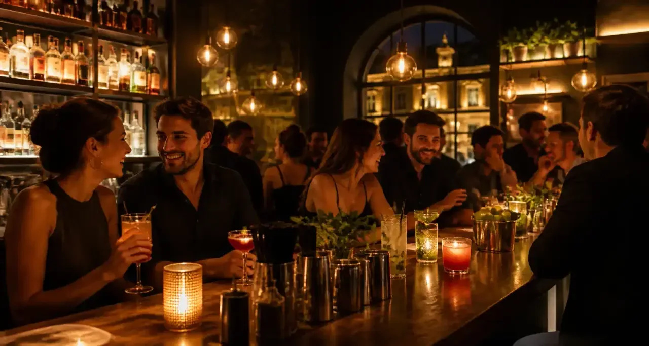 Bar convivial à Vichy, cocktails servis en soirée