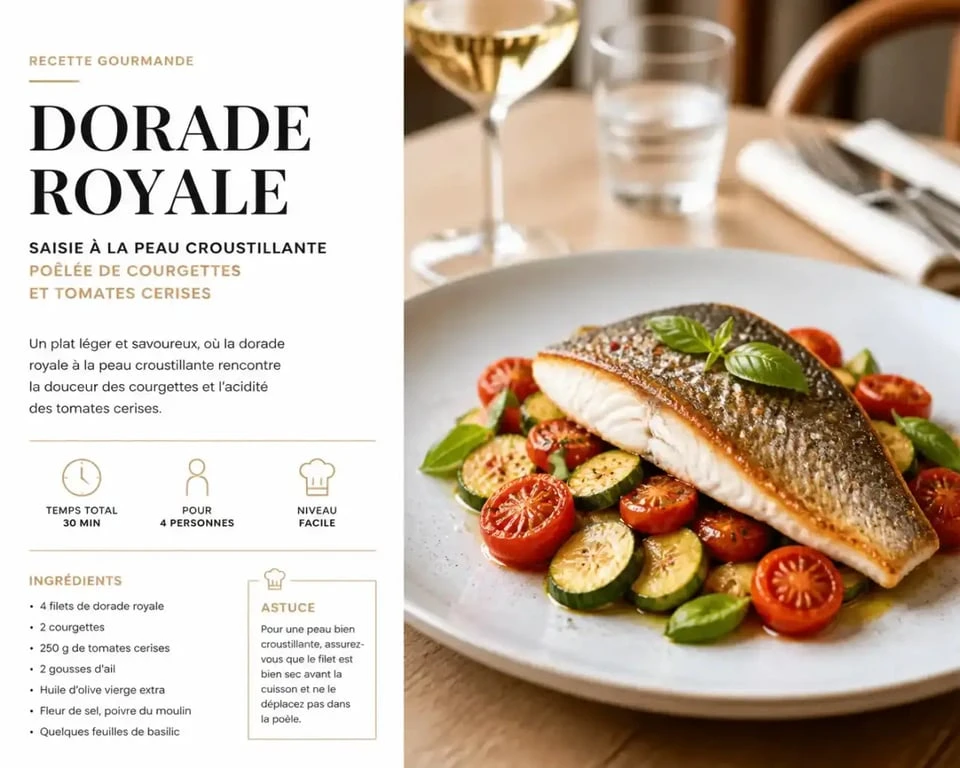 Plat de filet de dorade royale au restaurant L'Entrée des Artistes à Fréjus