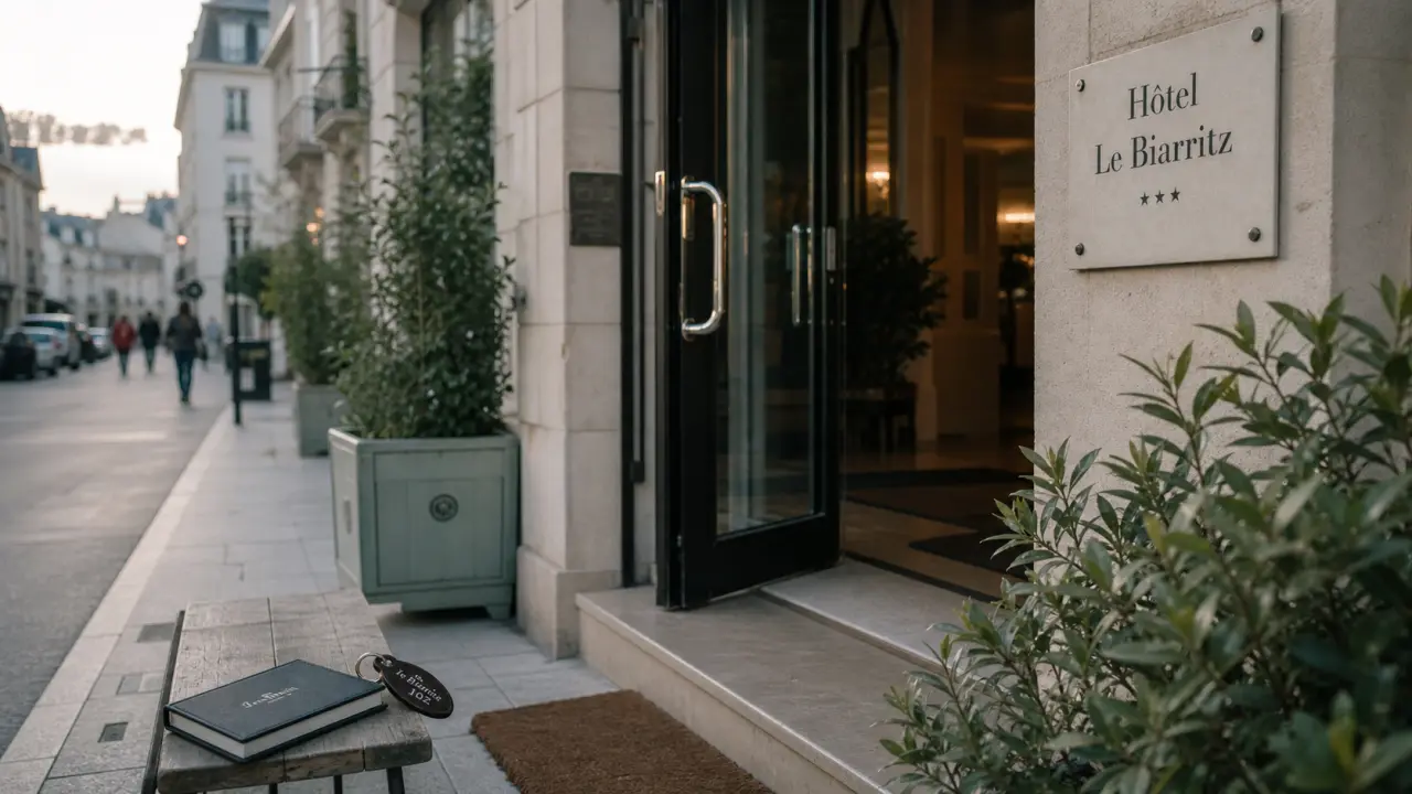 hôtel le biarritz vichy, entrée et accueil