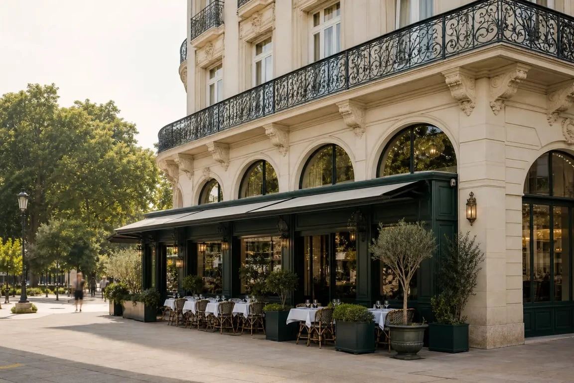 restaurant les caudalies vichy : façade élégante et ambiance du restaurant à Vichy