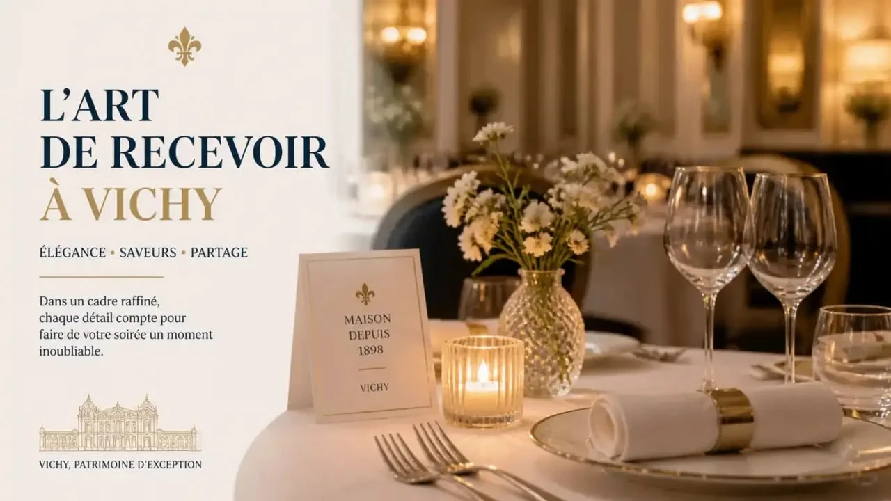 Table romantique pour un restaurant Vichy Saint Valentin