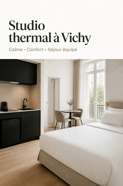 Hôtel des thermes les dômes vichy, studio avec kitchenette à Vichy