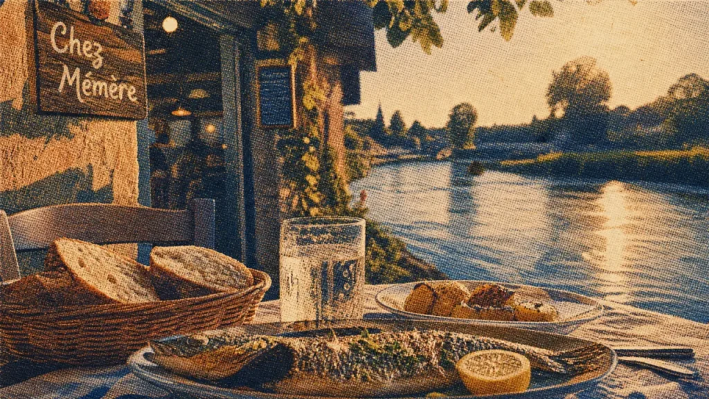 Restaurant chez memere vichy : terrasse au bord de l’Allier