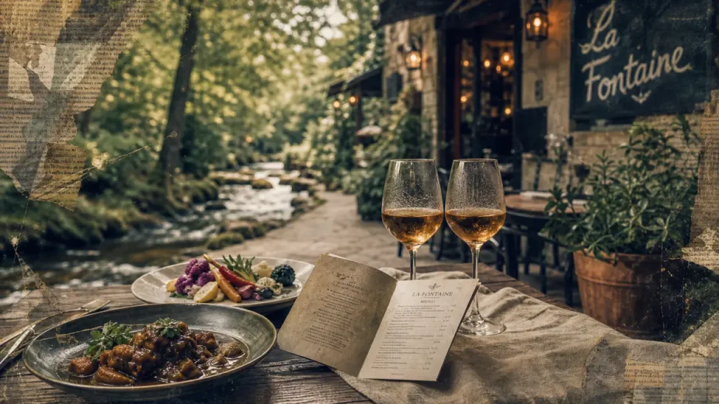 Restaurant la fontaine vichy : terrasse ombragée, menu gastronomique