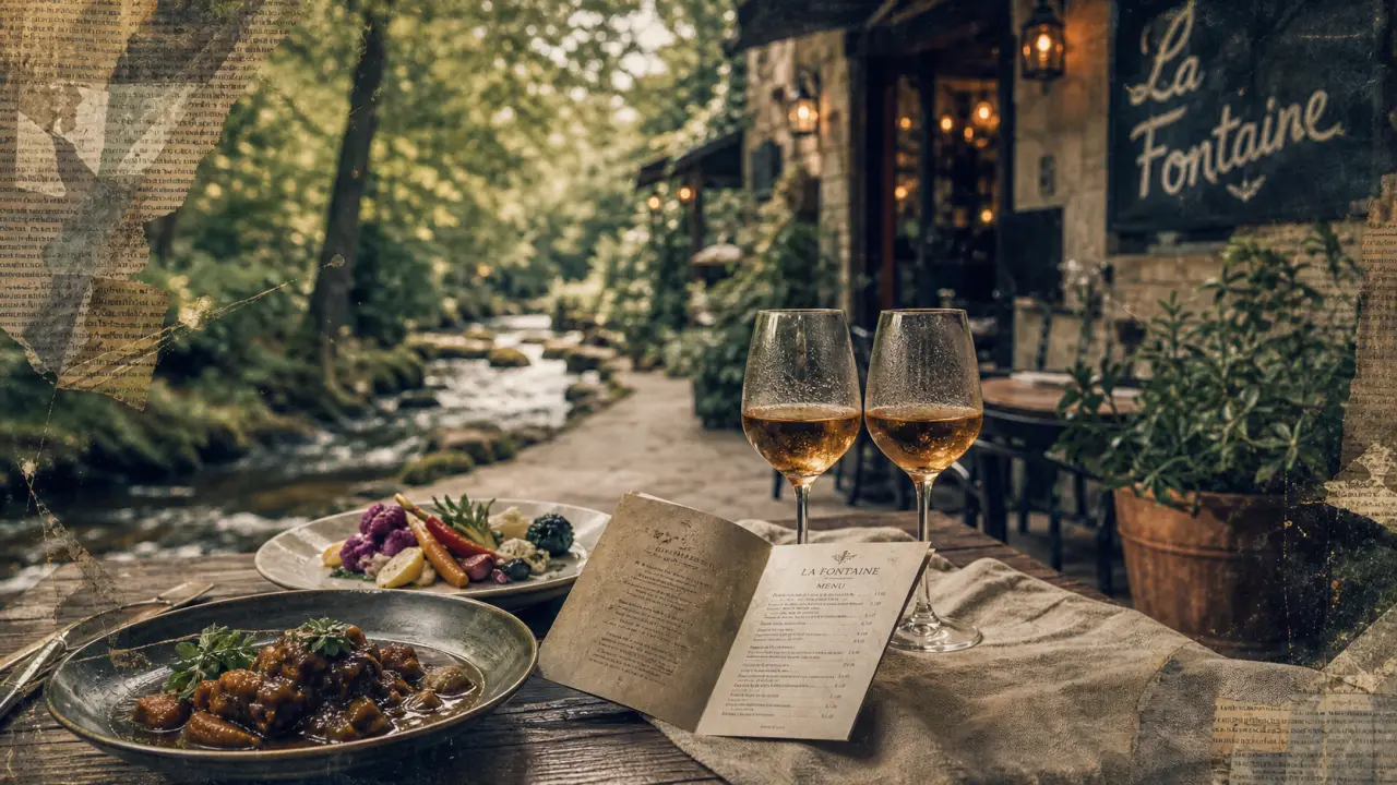 Restaurant la fontaine vichy : terrasse ombragée, menu gastronomique