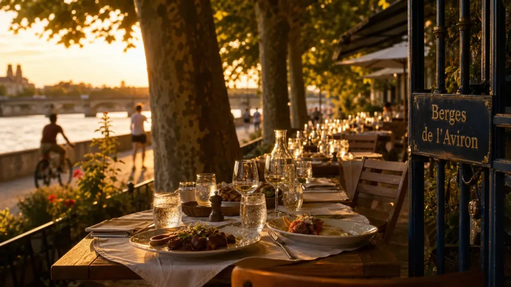 Restaurant l'aviron vichy : terrasse au bord de l’Allier, 45 couverts