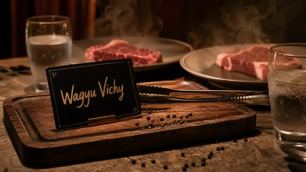 Restaurant Vichy Wagyu : viandes d’exception, faux-filet fumant