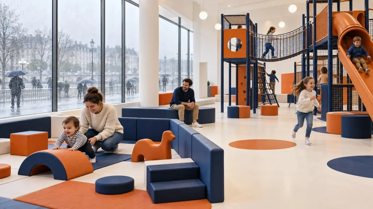Activité enfant à Vichy quand il pleut dans un espace de jeux couvert