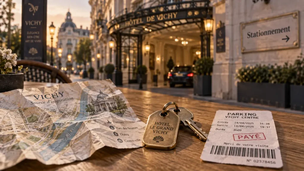 Hôtel Vichy centre avec parking, clé et ticket de stationnement près de l’hôtel