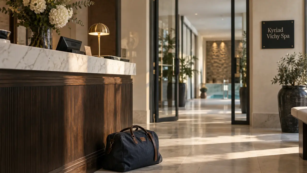 Kyriad restaurant centre spa Vichy, entrée avec accès spa