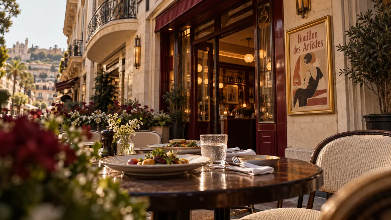 Restaurant bouillon Vichy : terrasse et façade du Bouillon des Artistes