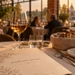Restaurant gastronomique vichy et alentours : table de restaurant à l’heure dorée