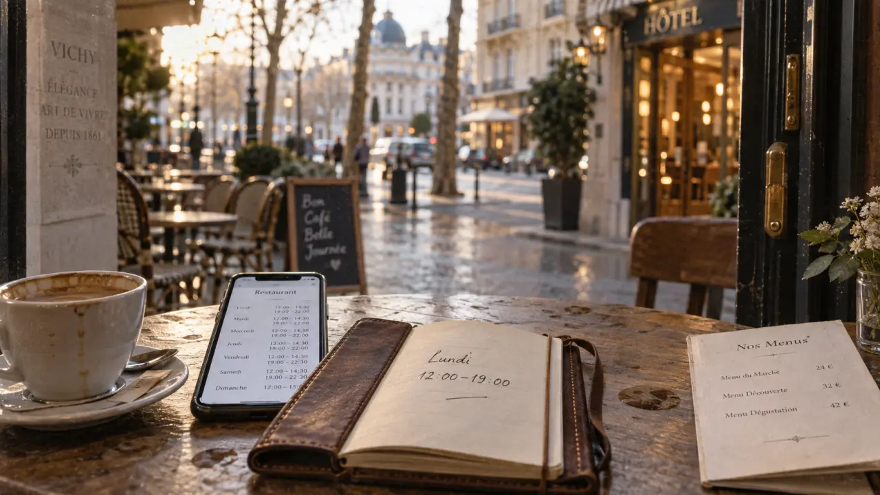 Restaurant vichy ouvert lundi, horaires à vérifier pour le repas
