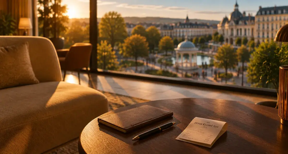 Hôtel kyriad vichy vichy Spa, vue depuis le hall vers le Parc des Sources