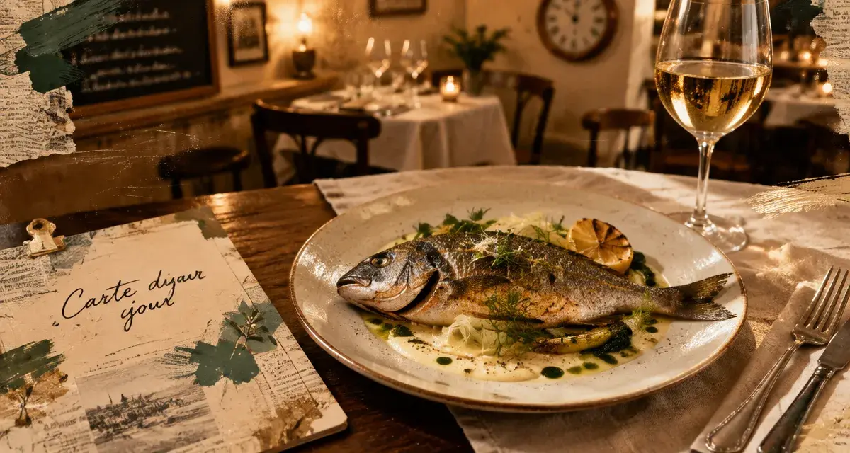 paris vichy restaurant menu : daurade, vin blanc et carte du jour