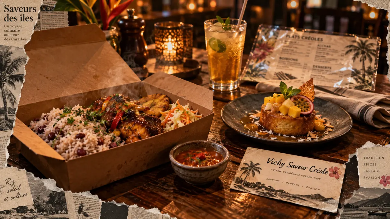 Restaurant creole vichy : box déjeuner créole maison fumante