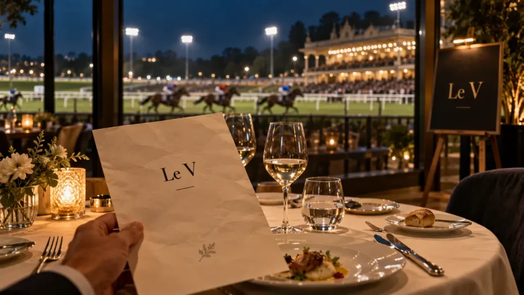 Restaurant panoramique de l’hippodrome de Vichy : une table face aux courses au V