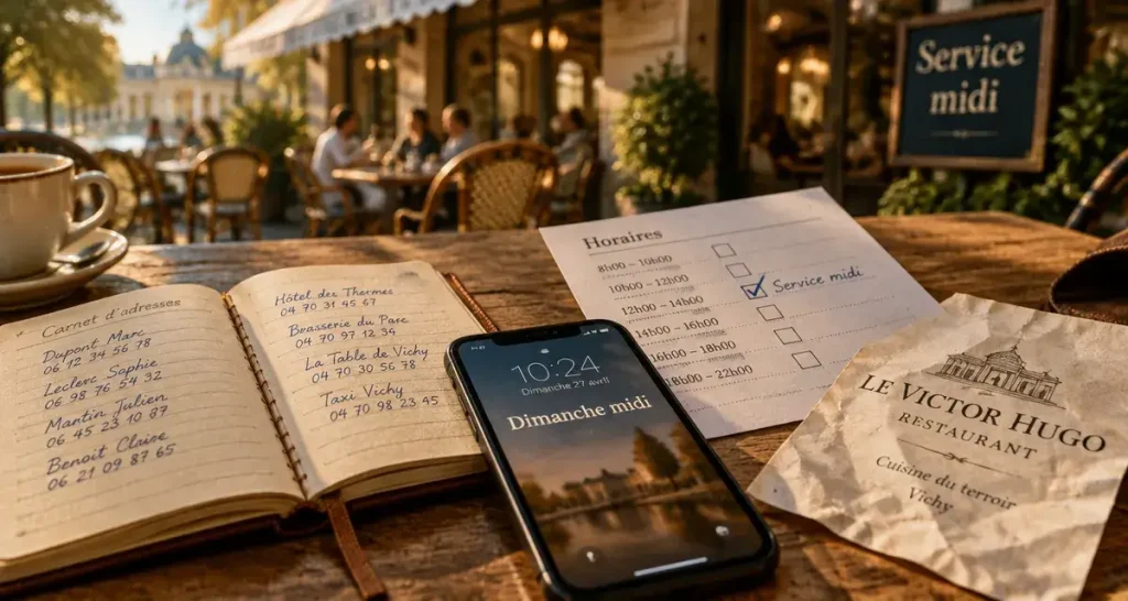 Restaurant Vichy dimanche midi : vérifiez les horaires avant de choisir