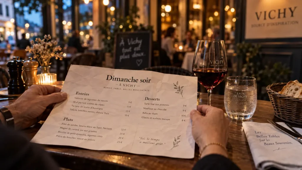 Restaurant Vichy ouvert dimanche soir, patio en terrasse
